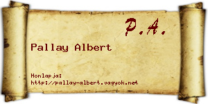 Pallay Albert névjegykártya