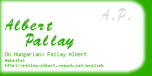 albert pallay business card